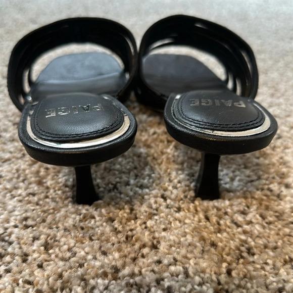 PAIGE Mari Black Leather Slide Sandal, Size 7M, New in Box, NWT - Picture 3 of 8